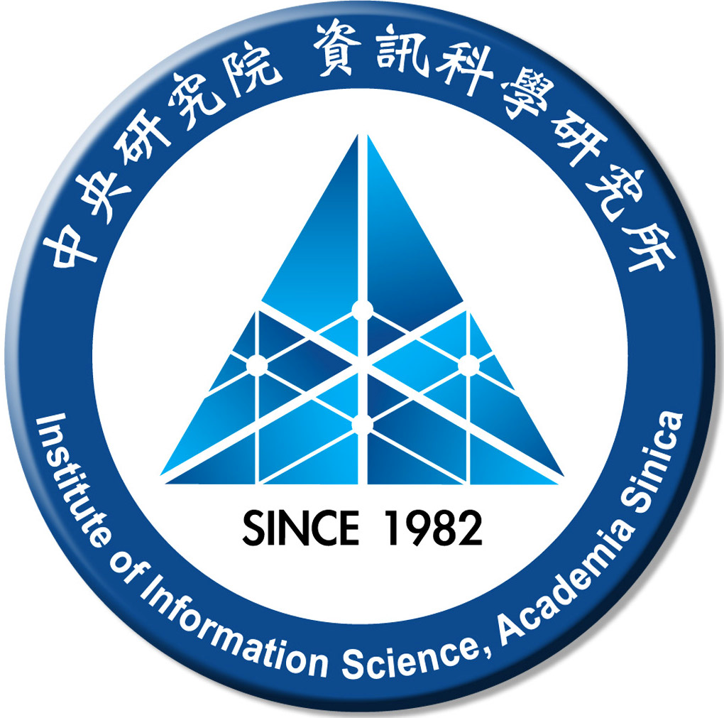 logo of the IIS
        (Institute of Information Science, Academia Sinica), which is a blue
        circle with Chinese characters around the top and English around the
        bottom, with a blue fragmented triangle in the middle of the circle
        and the words since 1982 under it